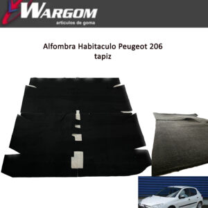 Alfombra Habitaculo tapiz Peugeot 206